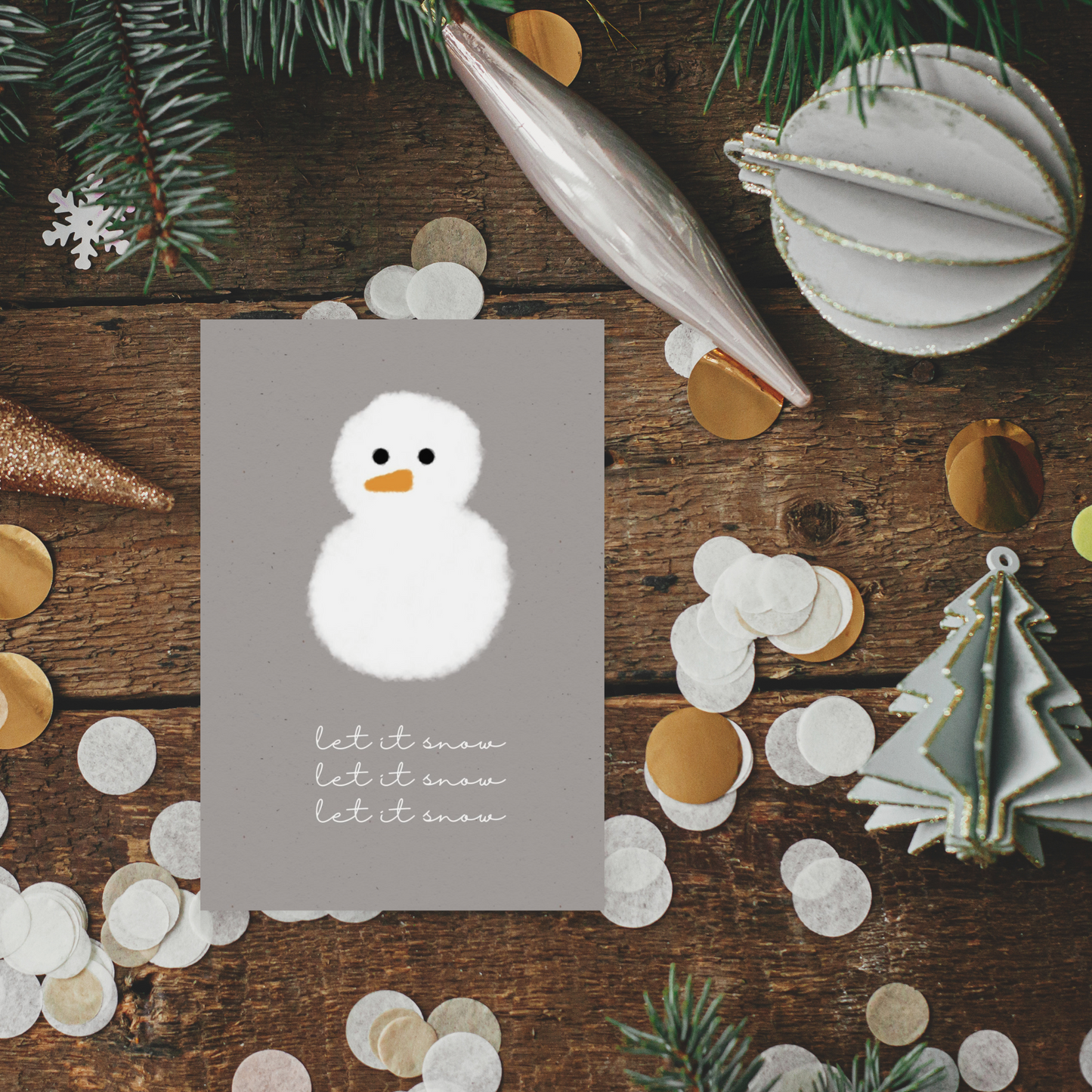 Klappkarte Winter | Let it snow