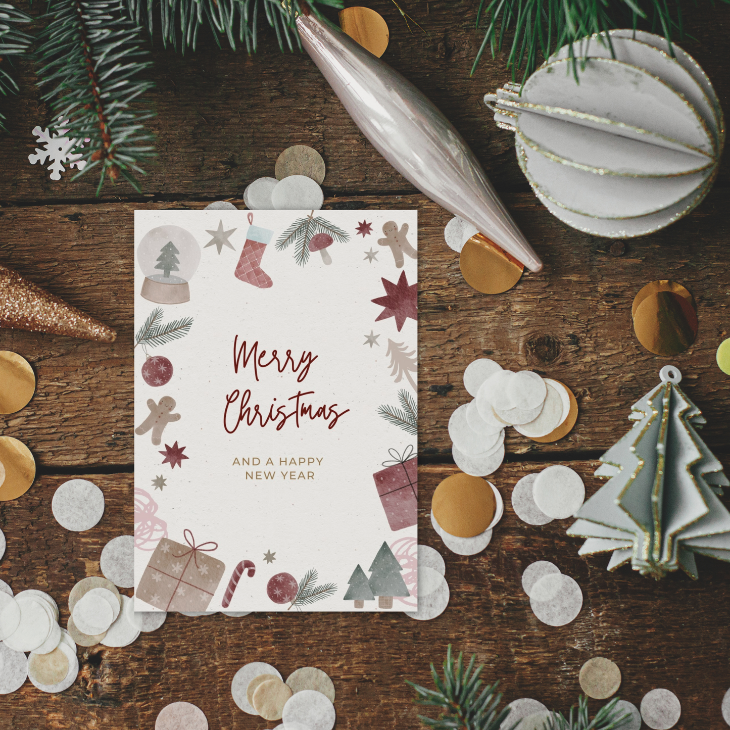 Klappkarte Weihnachten | Merry Christmas and a happy new year