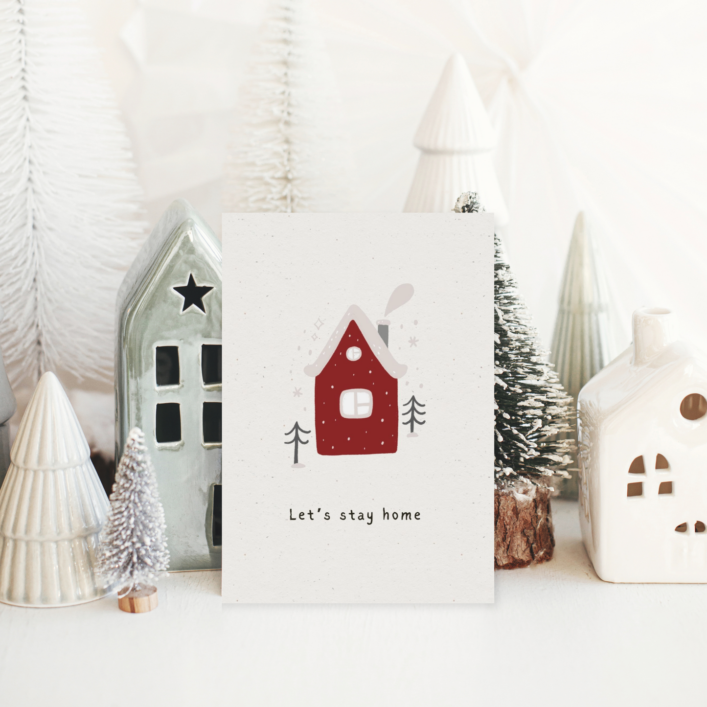Klappkarte Winter | Let's stay home