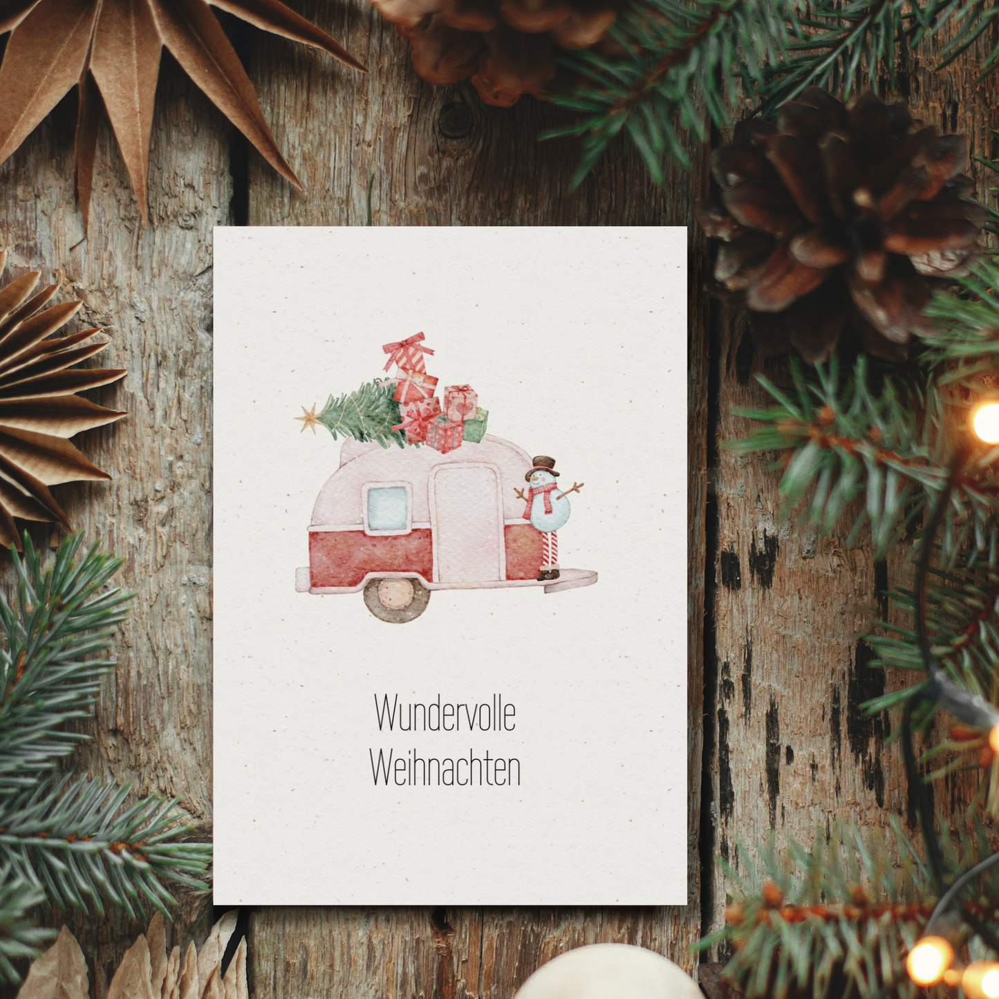 Klappkarte Weihnachten | Wundervolle Weihnachten für Camper