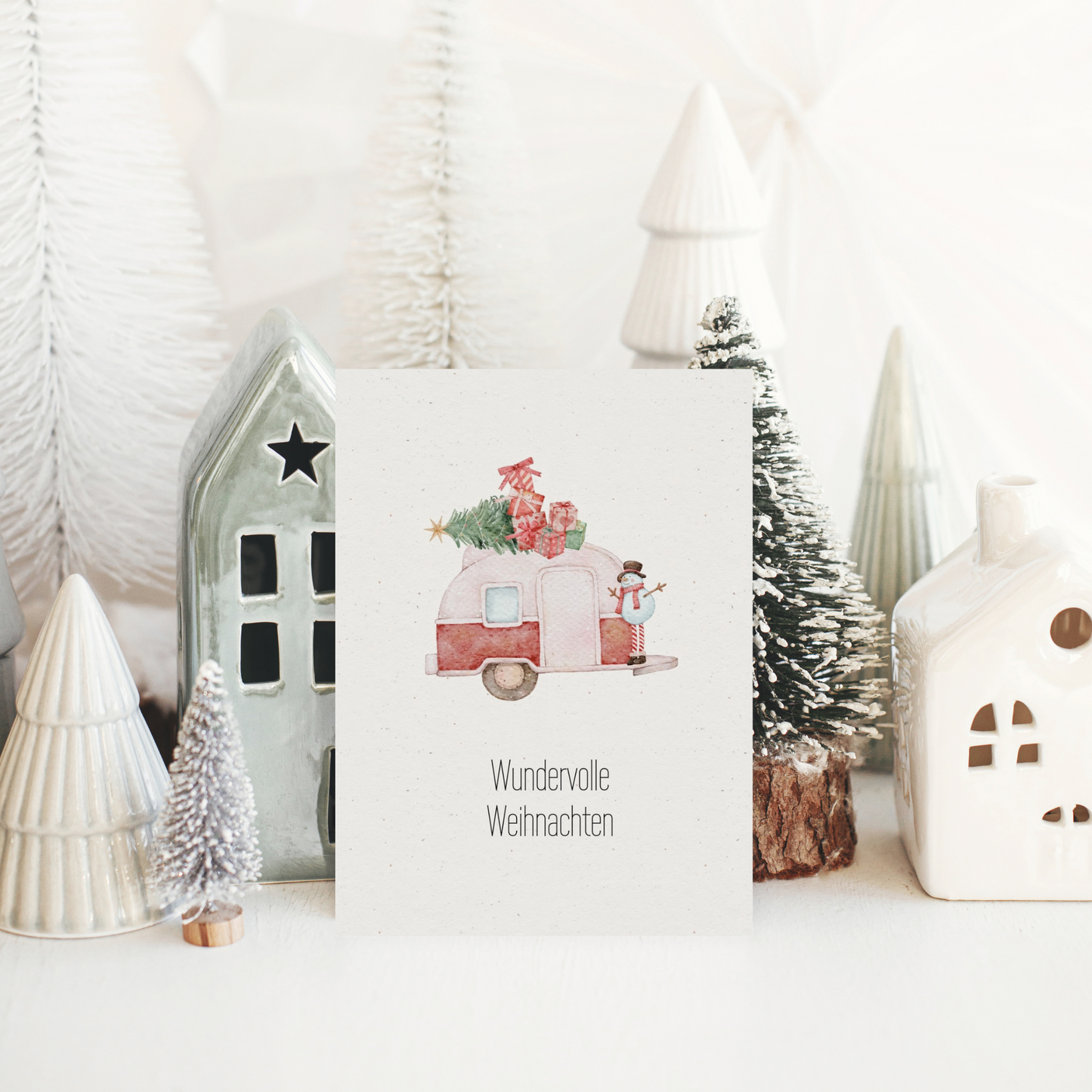 Klappkarte Weihnachten | Wundervolle Weihnachten für Camper