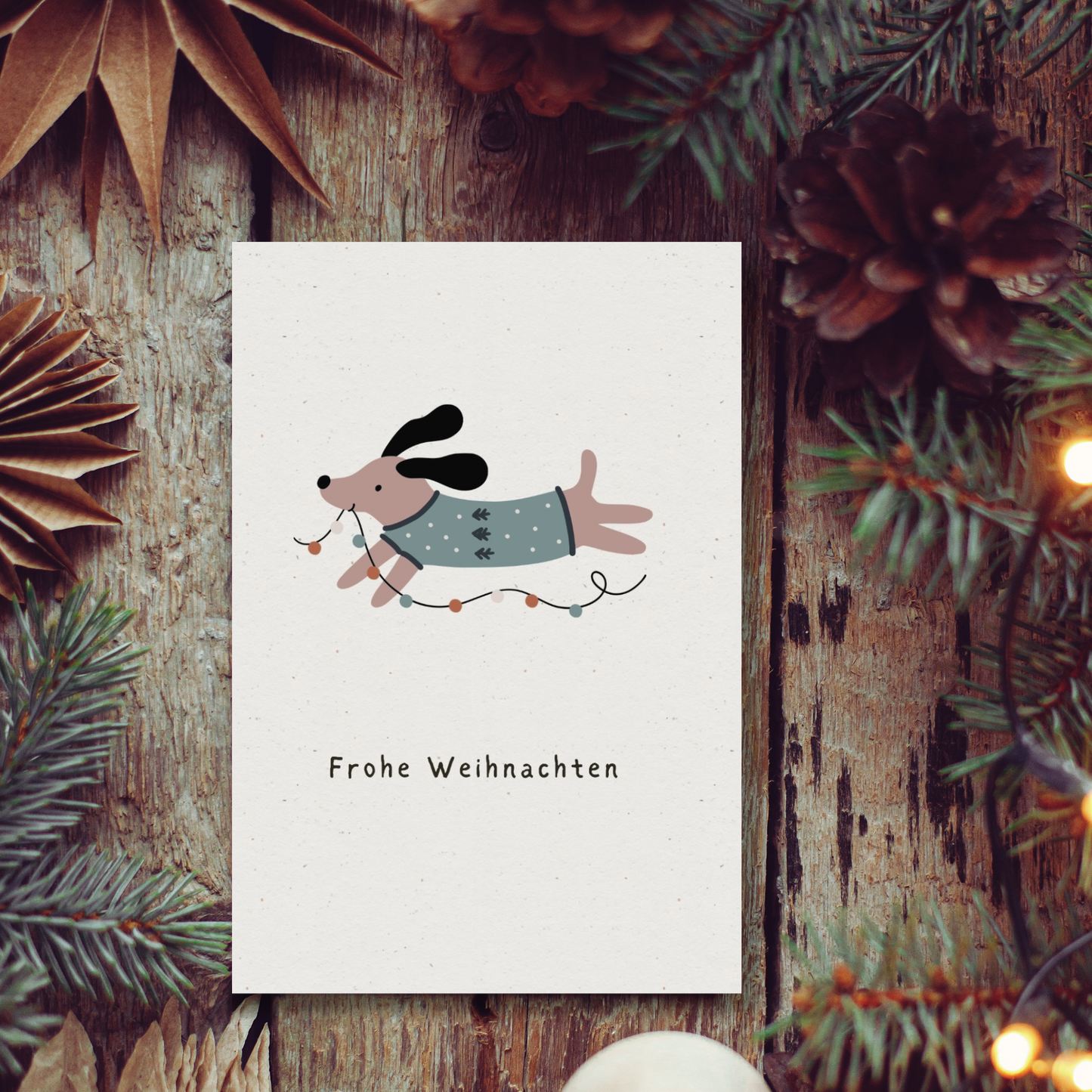 Klappkarte Weihnachten | Frohe Weihnachten mit Hund