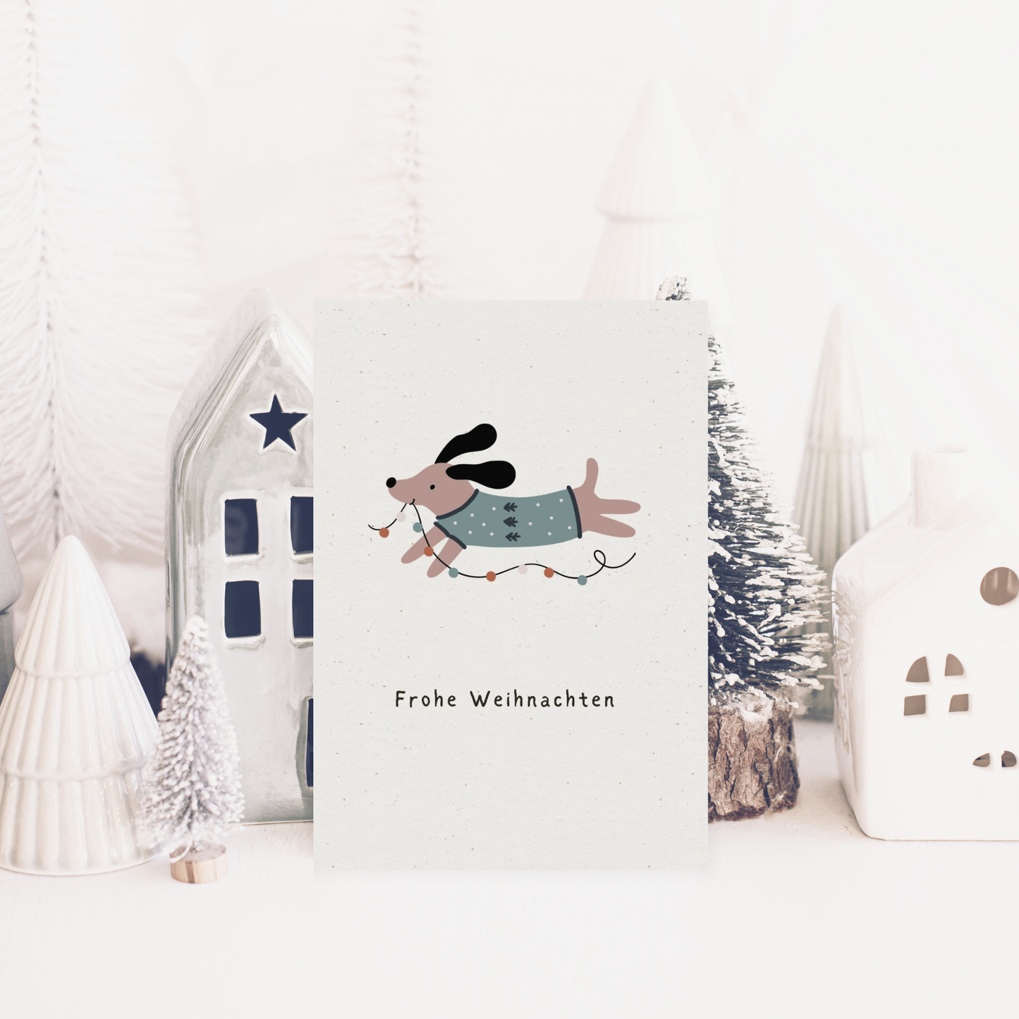 Klappkarte Weihnachten | Frohe Weihnachten mit Hund