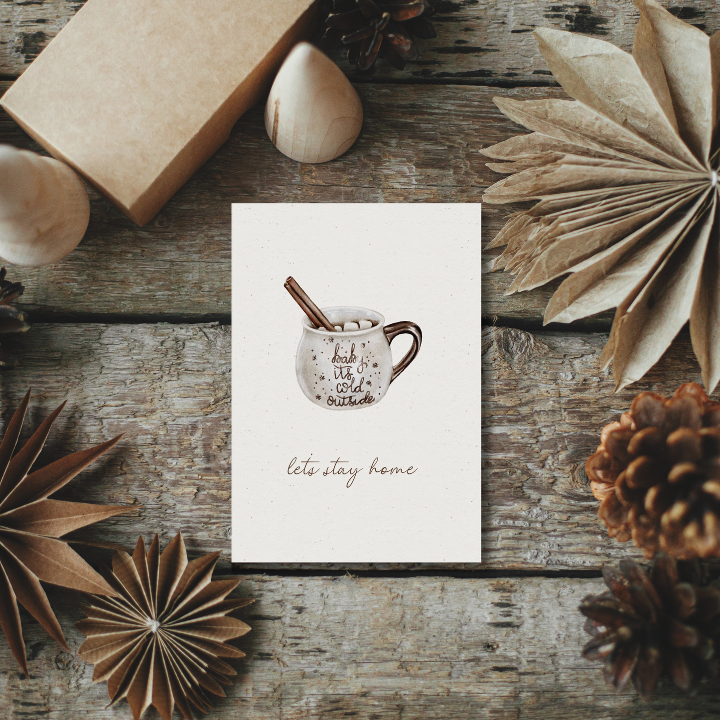 Klappkarte Weihnachten | Baby it's cold outside - let's stay home