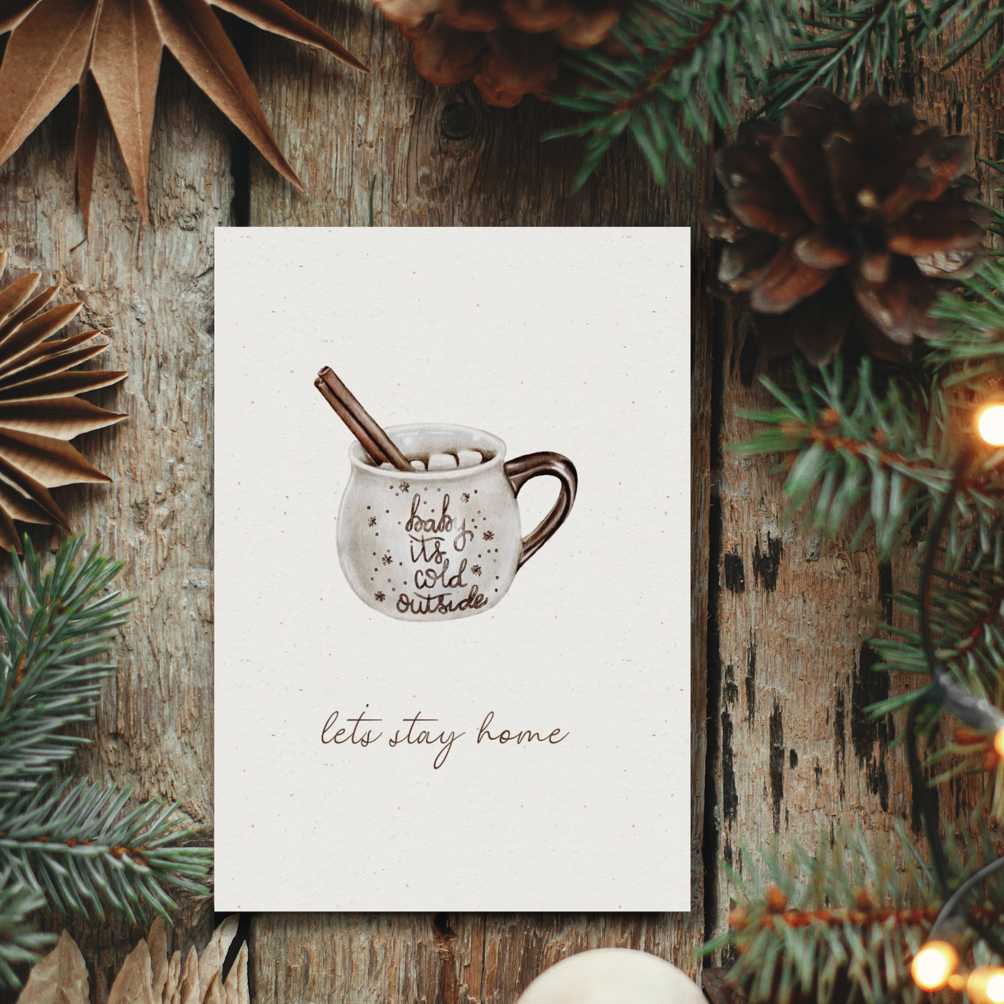 Klappkarte Weihnachten | Baby it's cold outside - let's stay home