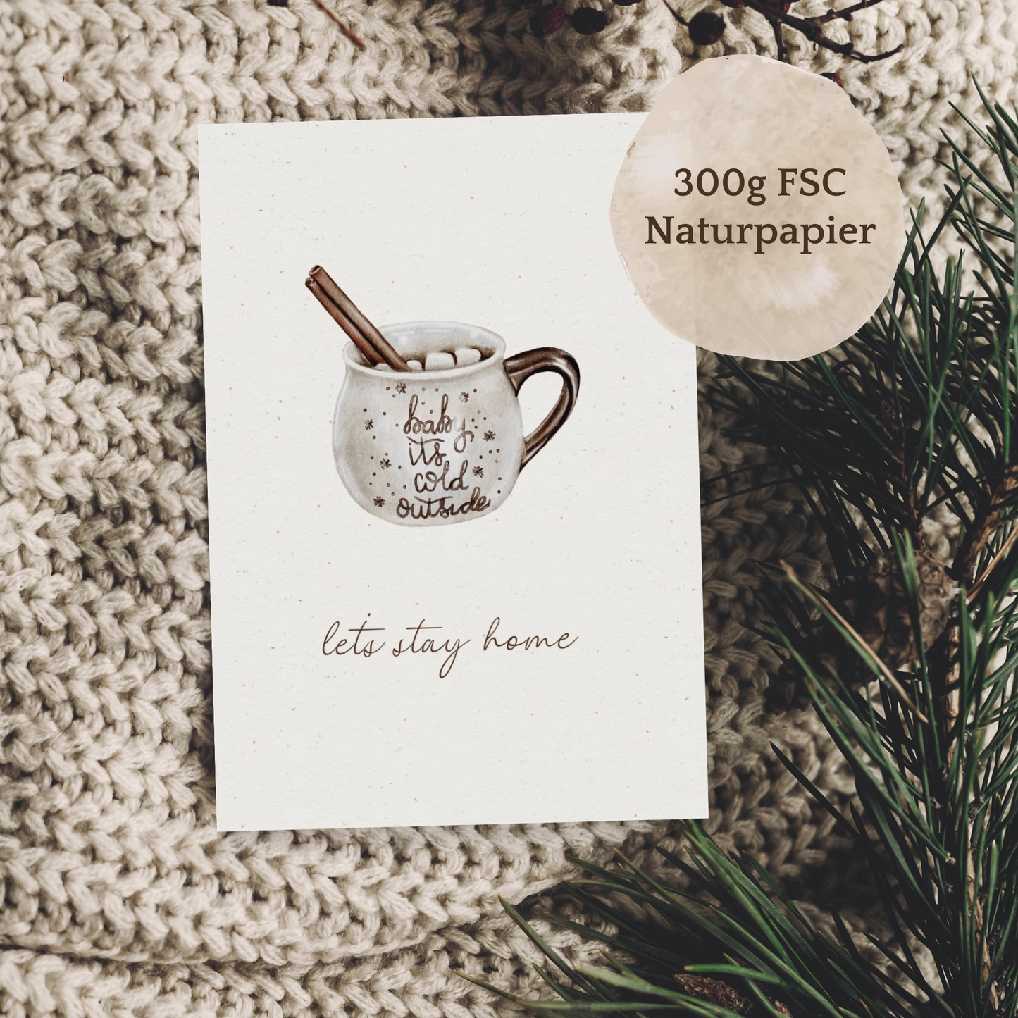 Klappkarte Weihnachten | Baby it's cold outside - let's stay home