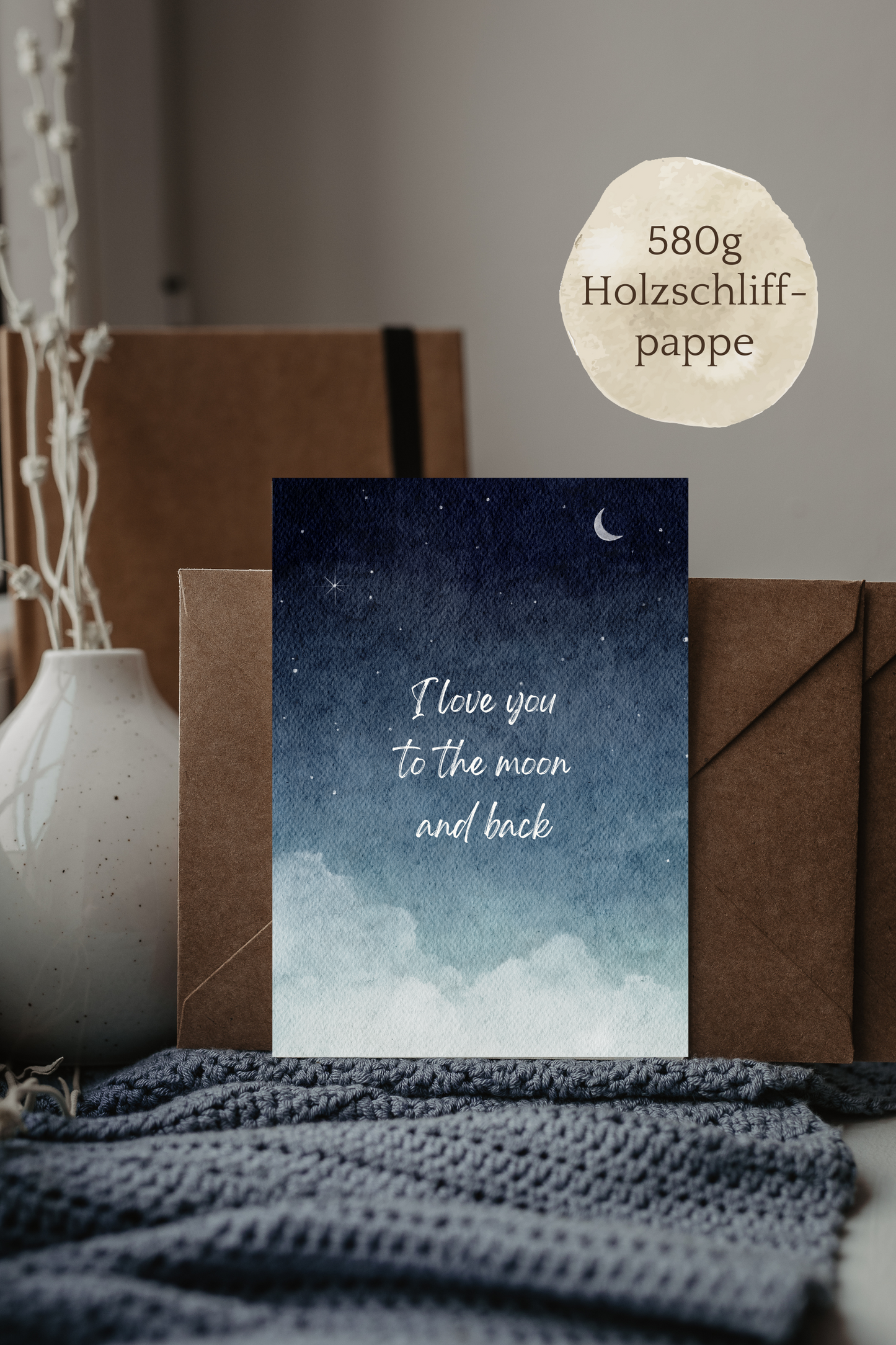 Postkarte | I love you to the moon and back