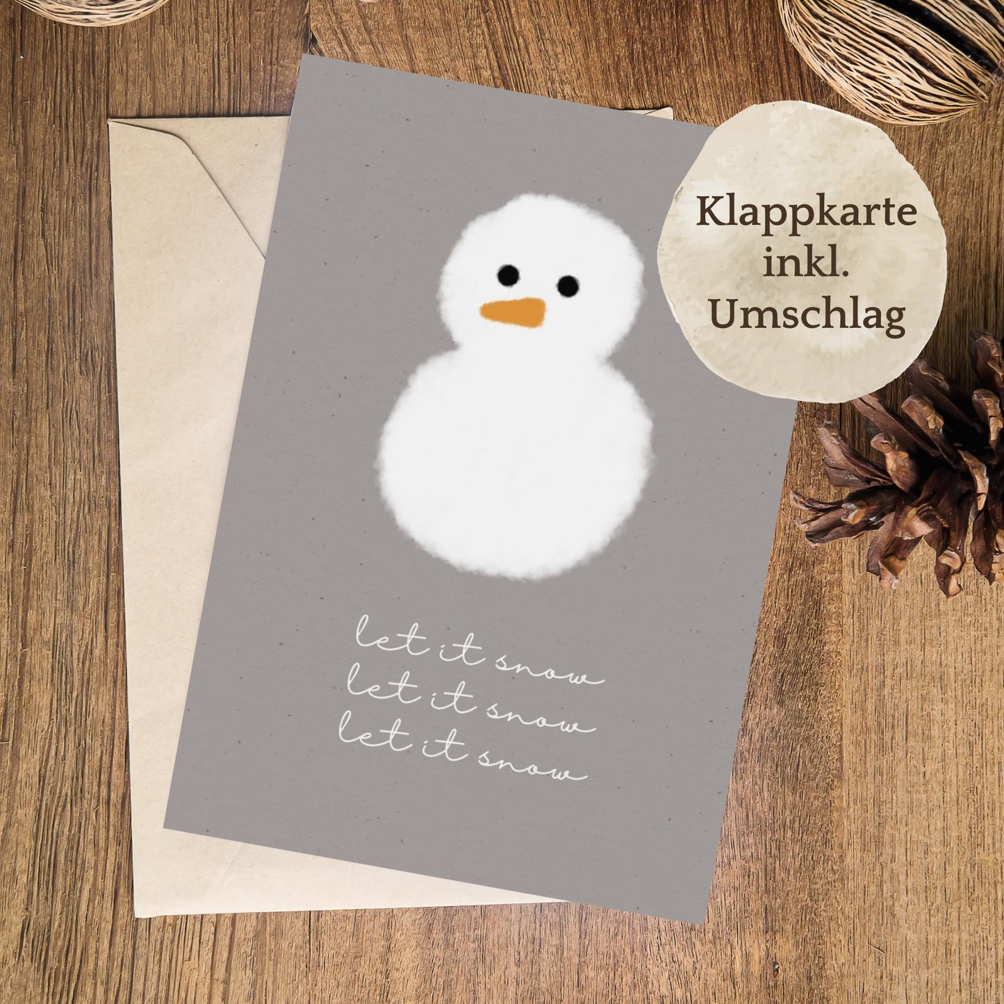 Klappkarte Winter | Let it snow