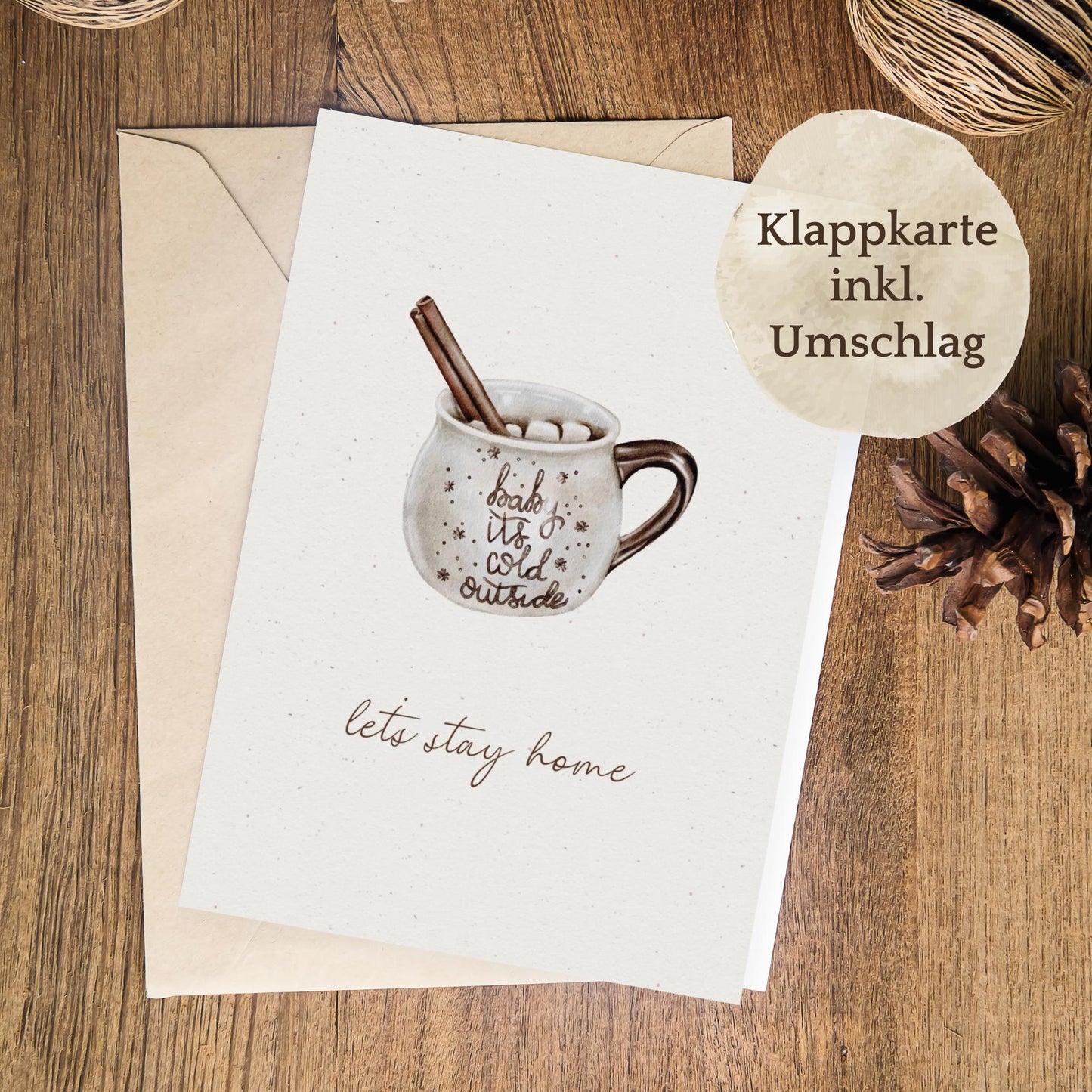 Klappkarte Weihnachten | Baby it's cold outside - let's stay home