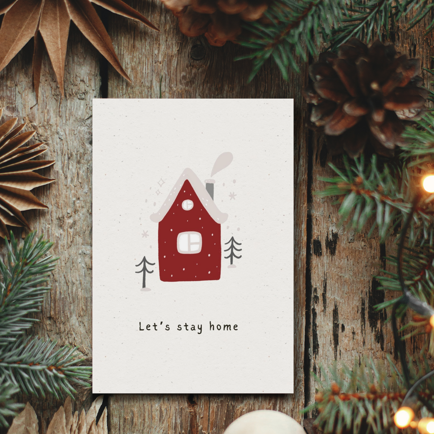 Klappkarte Winter | Let's stay home