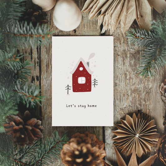 Klappkarte Winter | Let's stay home