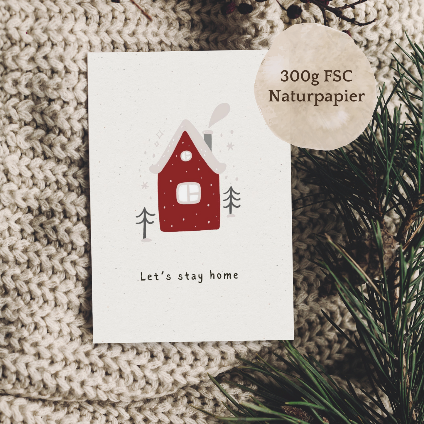 Klappkarte Winter | Let's stay home