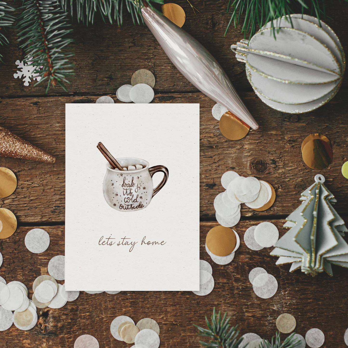 Klappkarte Weihnachten | Baby it's cold outside - let's stay home