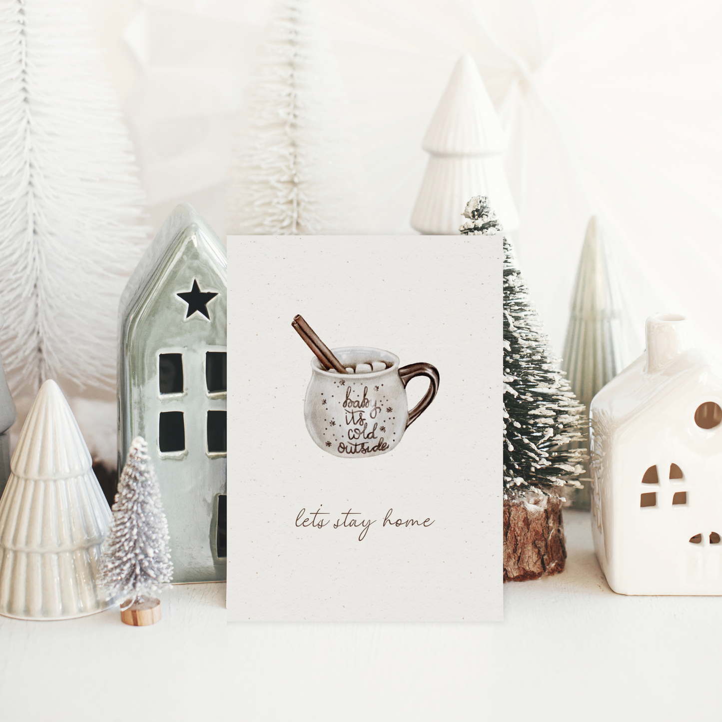 Klappkarte Weihnachten | Baby it's cold outside - let's stay home