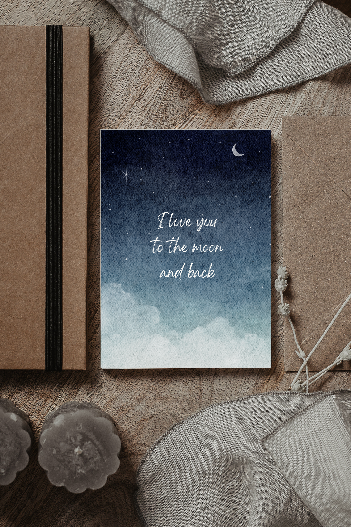 Postkarte | I love you to the moon and back