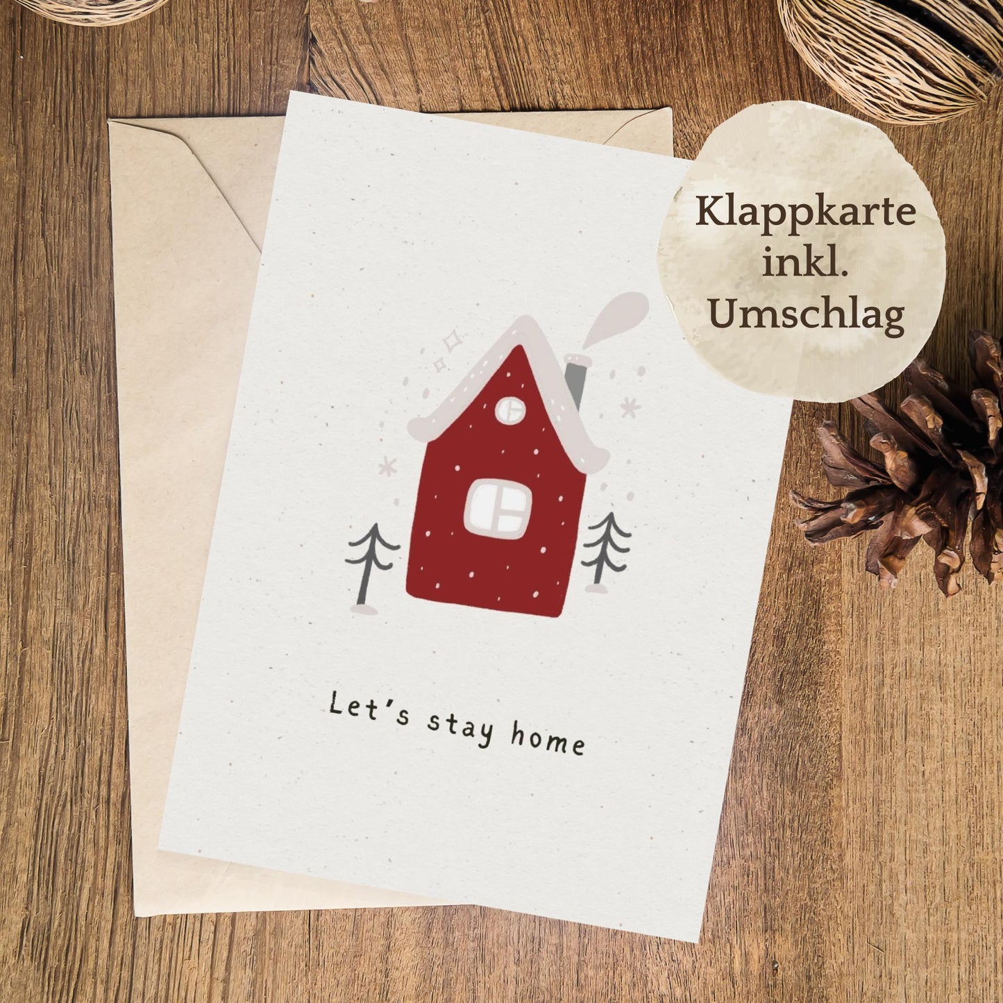 Klappkarte Winter | Let's stay home