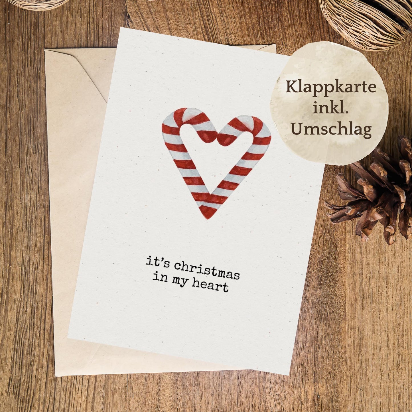 Klappkarte Weihnachten | It's christmas in my heart